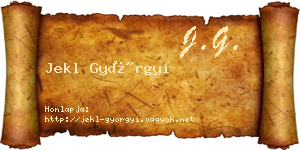 Jekl Györgyi névjegykártya