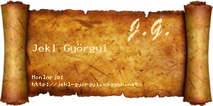 Jekl Györgyi névjegykártya